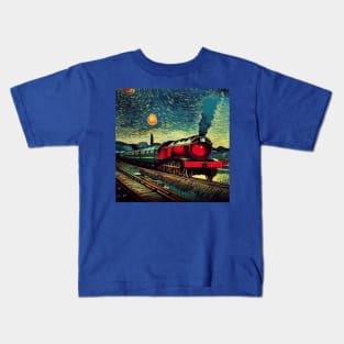 Starry Night Wizarding Express Train Kids T-Shirt